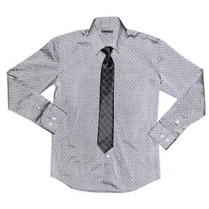Kenneth Cole Reaction Boys Gray & Black Dress Shirt & Tie Set 12R